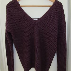 Lace- up sweater shirt